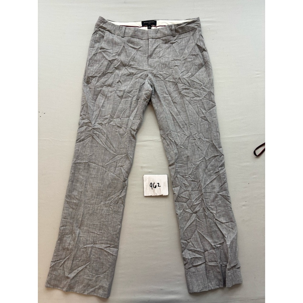 Banana Republic Logan Grey Textured Straight Leg Dress Pants Womens Size 4